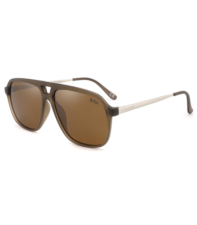 LC1001C02 - Light Brown Retro Vintage - Rectangle - Sunglasses