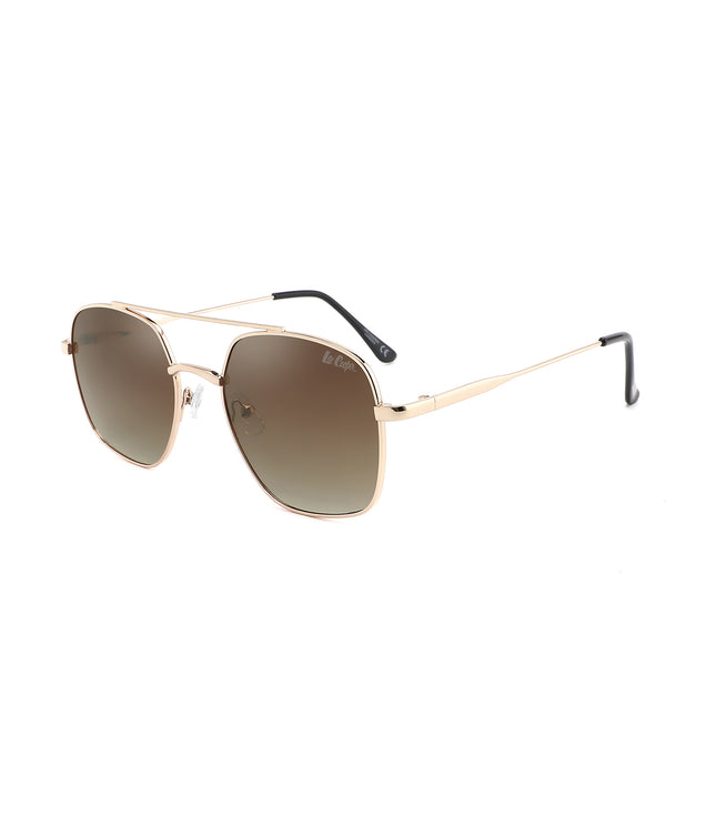 LC1032C03 - Gradient Brown Tint - Gold Metal Frame - Sunglasses