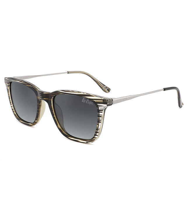 LC1003C01 - Gr.Grey Lens - Brown Stripe Frame - Sunglasses