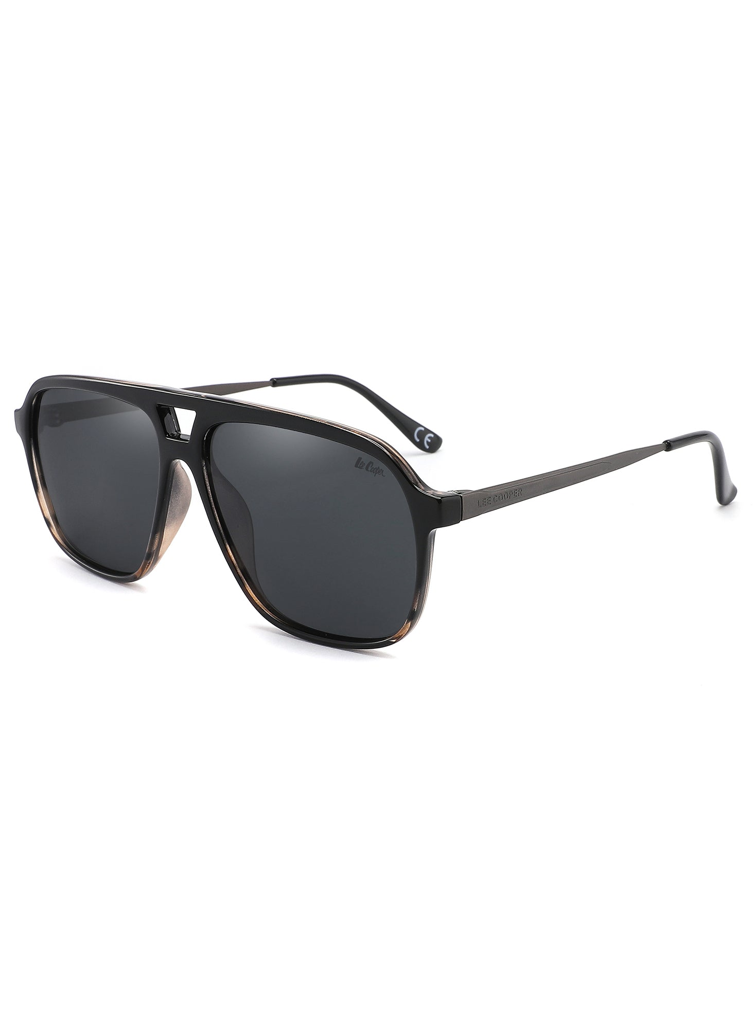 LC1001C03 - Sleek Black Retro Vintage - Rectangle - Sunglasses