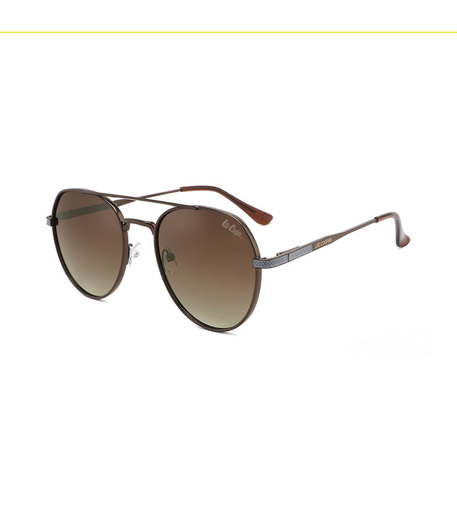 LC1037C03 - Classic Round-Shaped Sunglasses - Metal Frame - Polarized Lenses