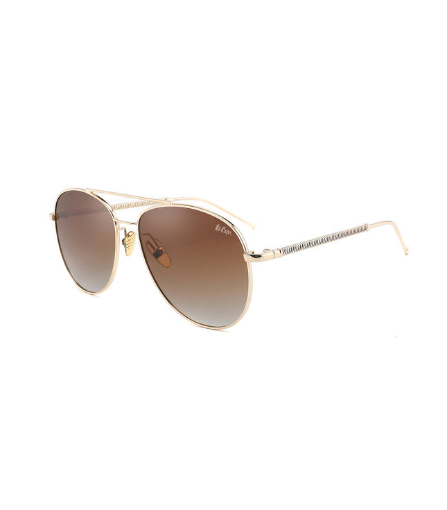 LC1017C03 - Gradient Brown - Gold Frame - Full-Frame Sunglasses