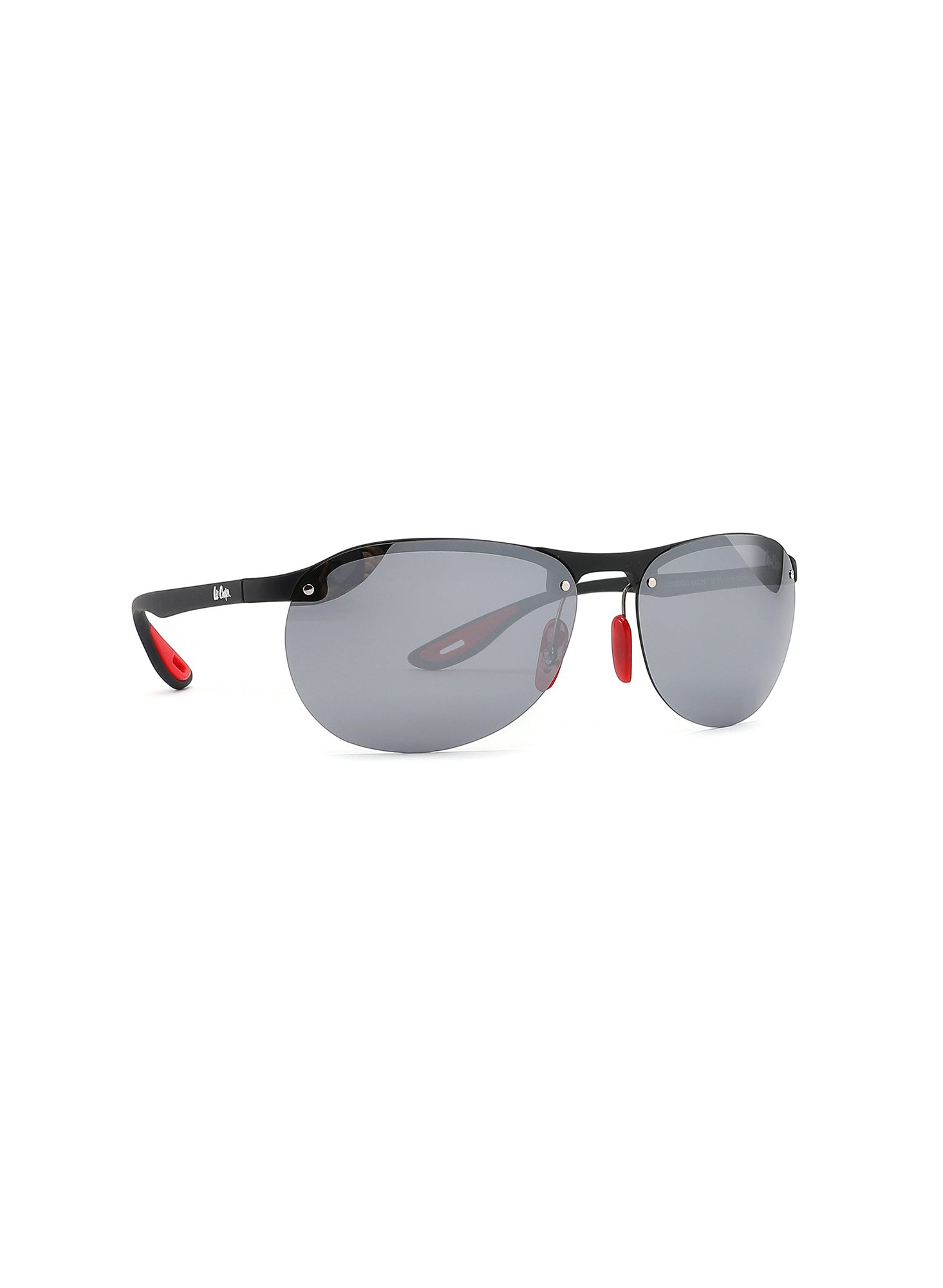 LC1020C03 - Sophisticated Grey With Silver Mirror Tint - Chic Matt Black Frame - Sunglasses