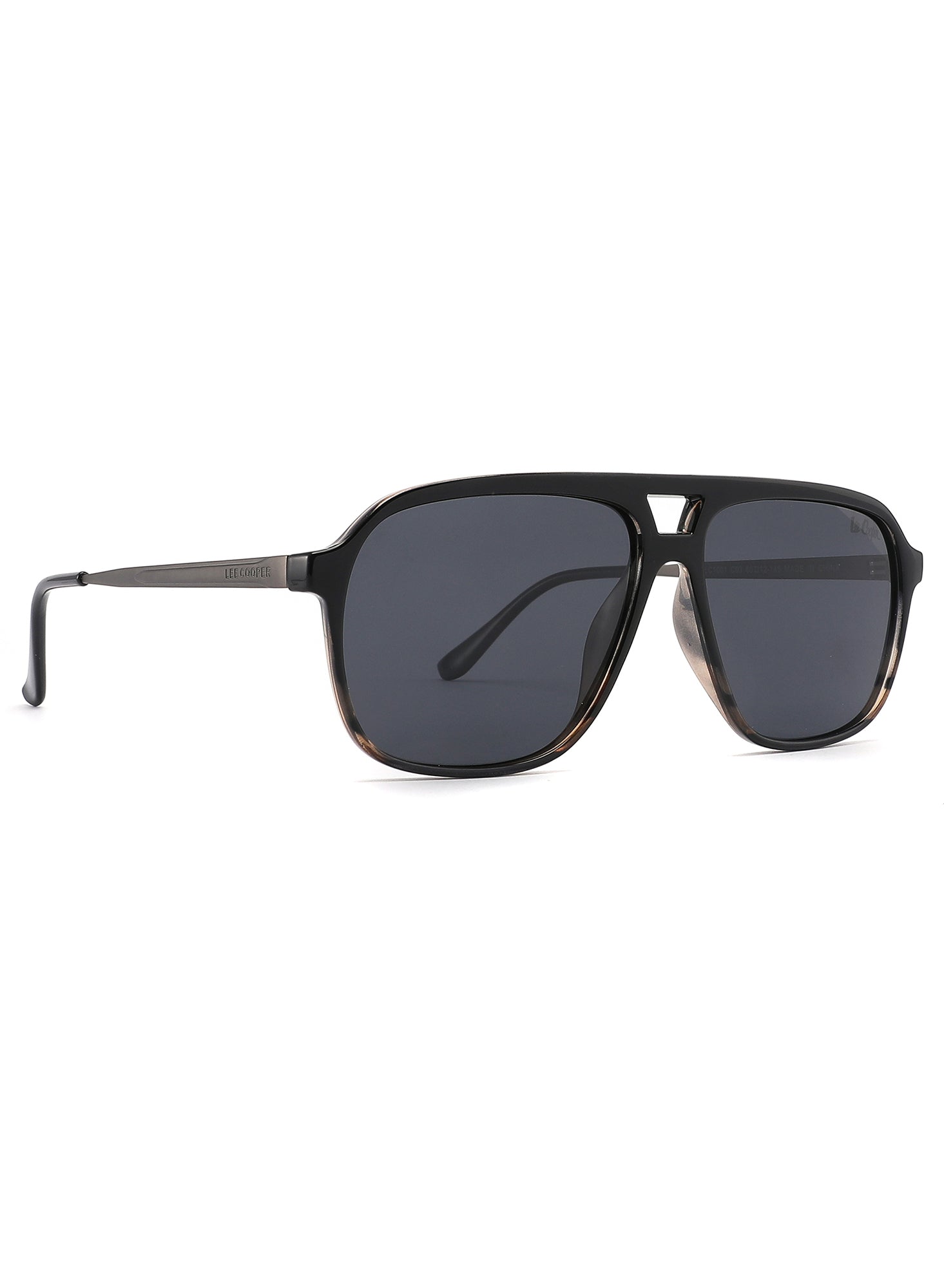 LC1001C03 - Sleek Black Retro Vintage - Rectangle - Sunglasses