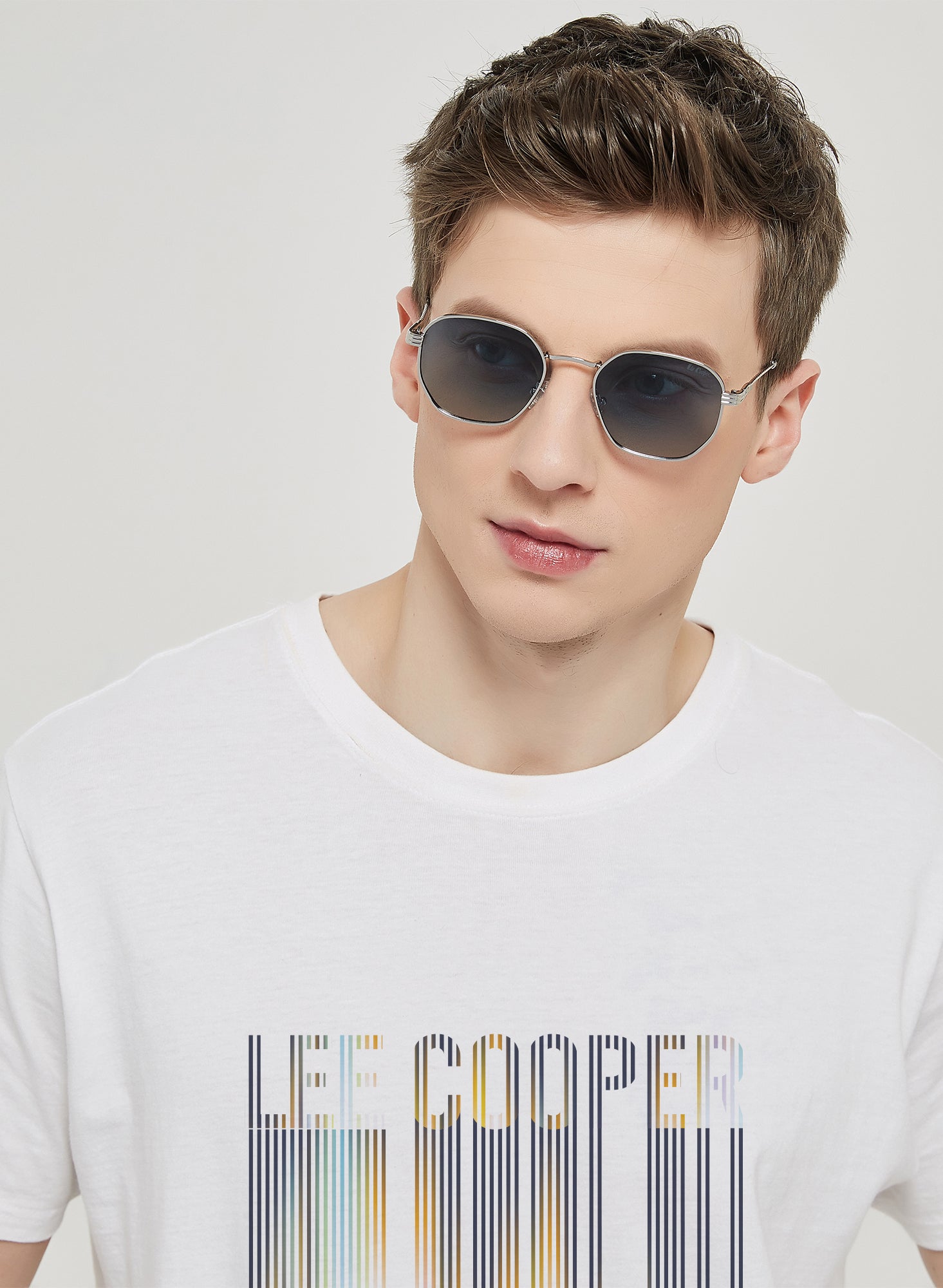 LC1008C03 - Blue Lens - Silver Frame - Sunglasses