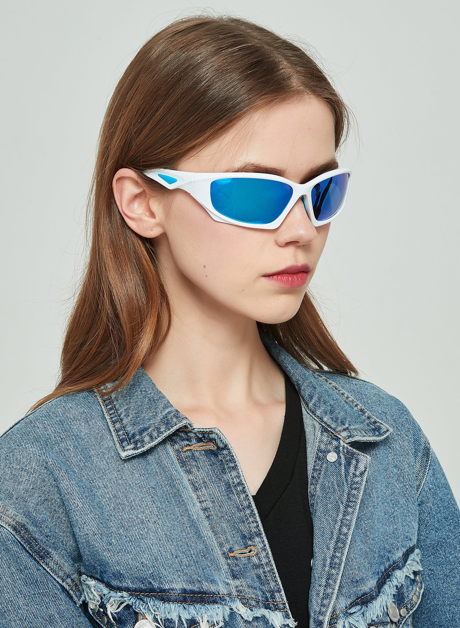 LC1011C03 - Ice Blue Revo Lens - WHITE Frame - Sunglasses