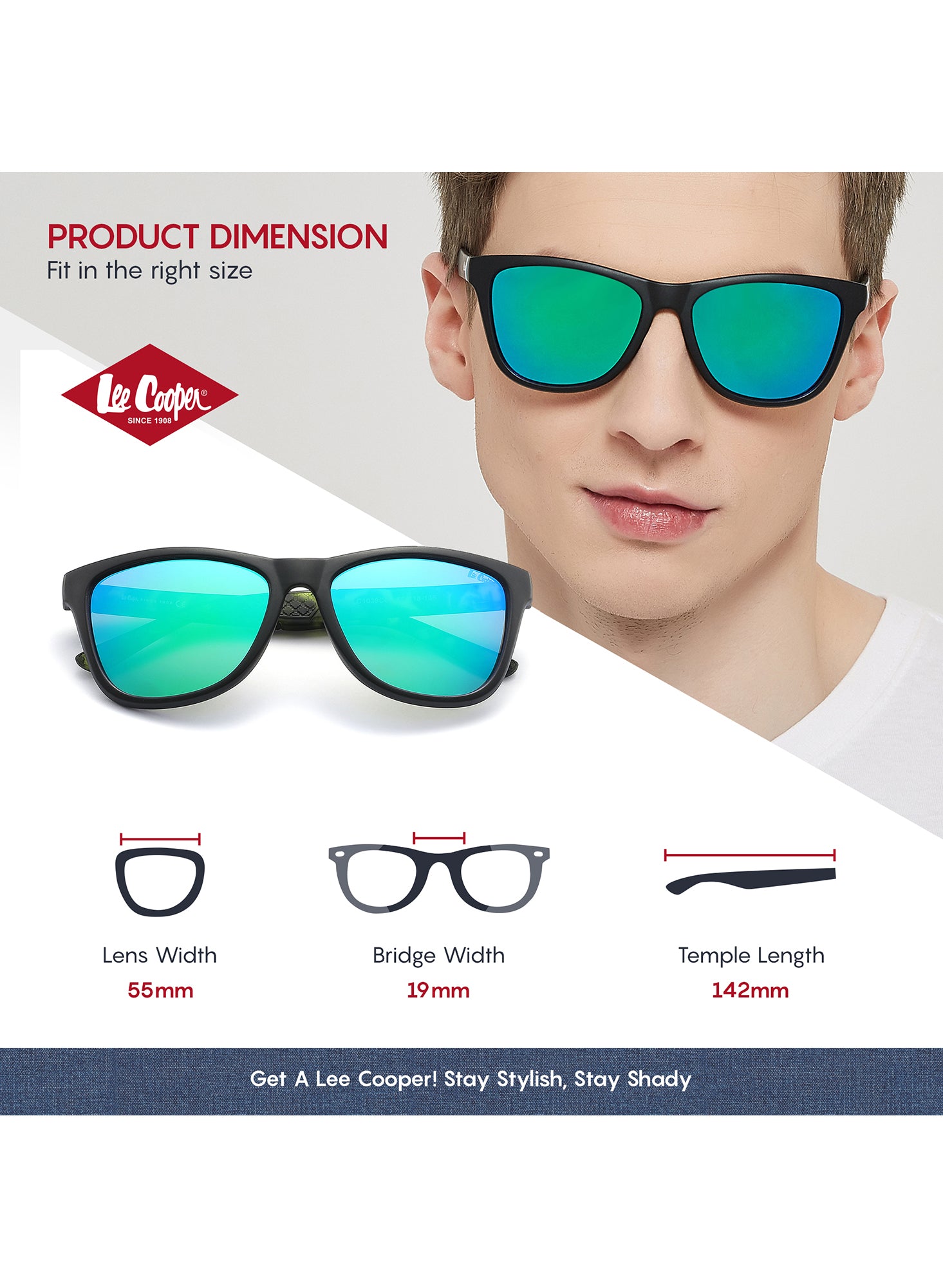 LC1039C03 - Blue Revo Lens - DEMI Plastic Frame - Sunglasses