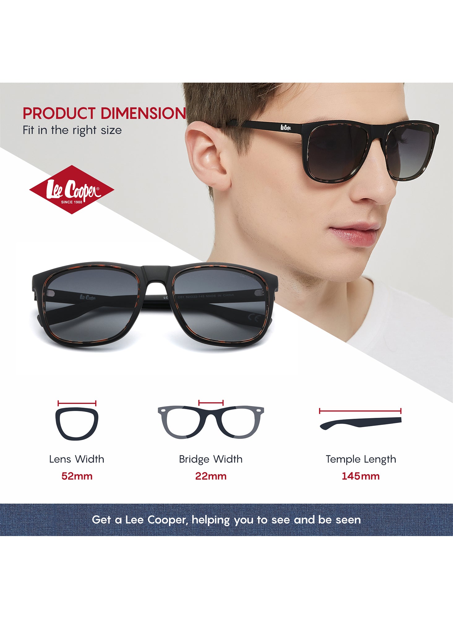 LC1006C01 - Gradient Grey Lens - Black Frame - Sunglasses