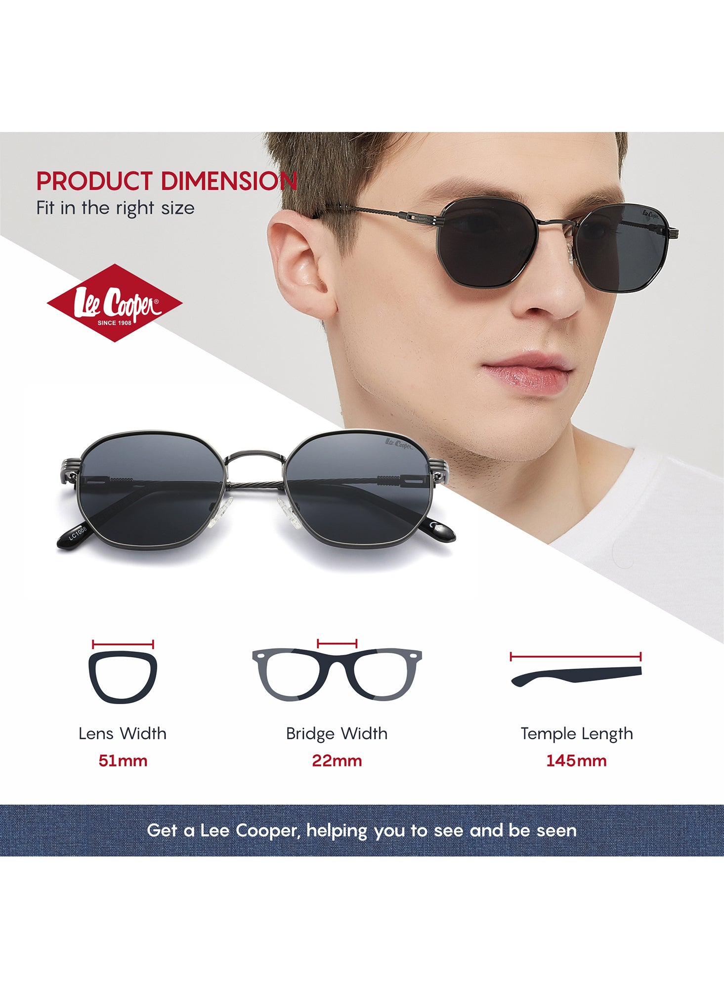 LC1008C02 - Grey Lens - GUN Frame - Sunglasses