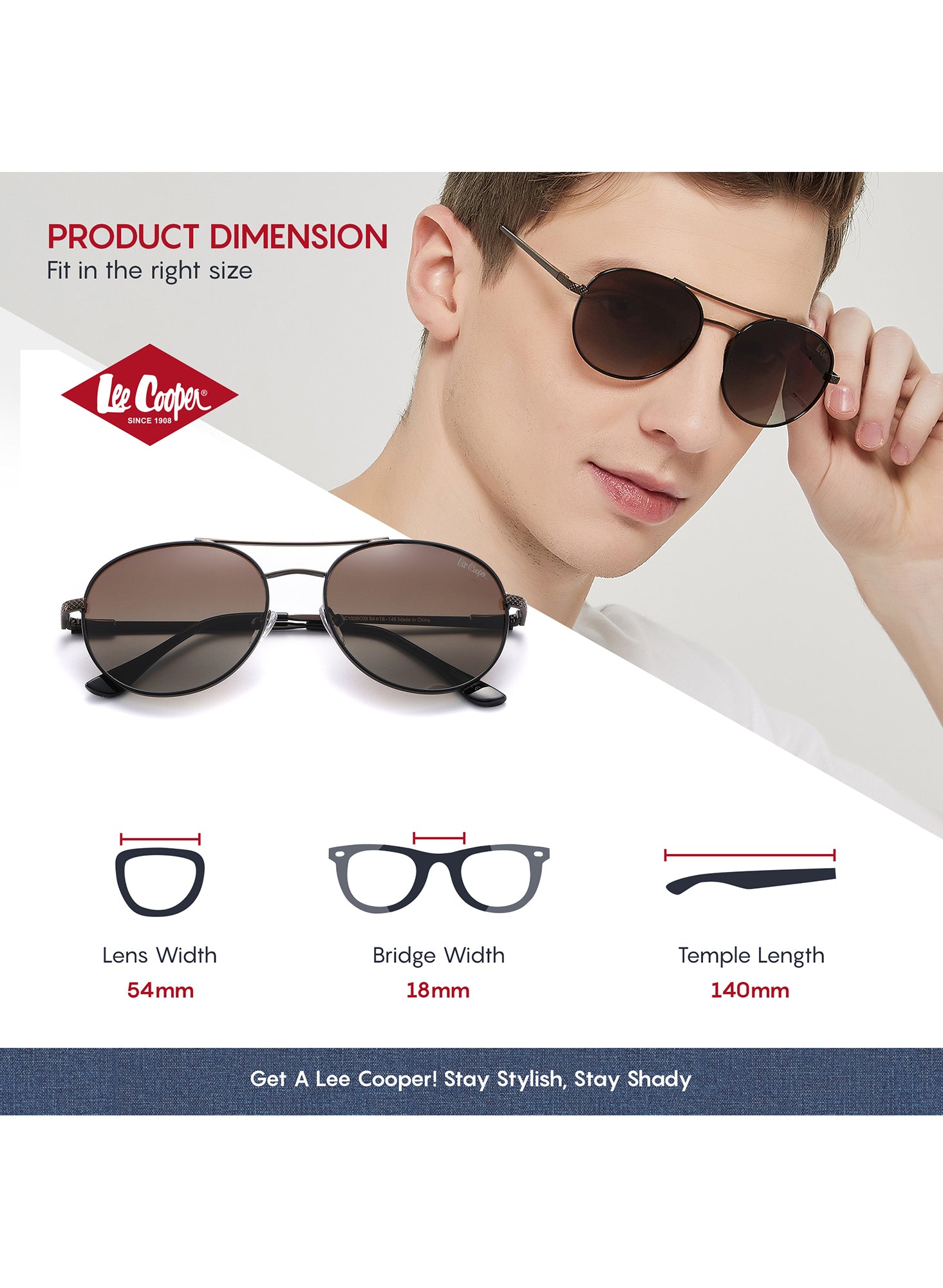 LC1035C03 - Gradient Brown Tint - Brown Metal Frame - Sunglasses