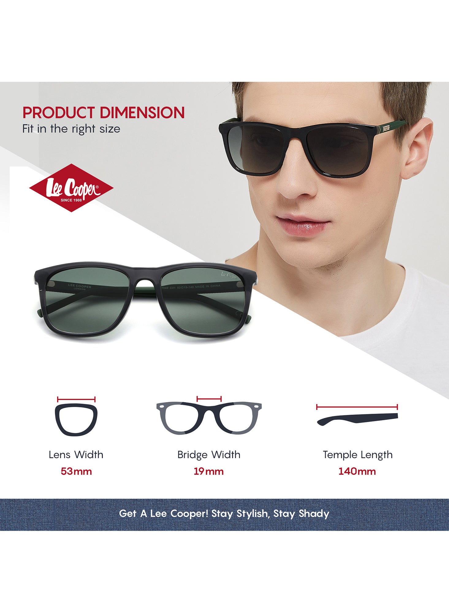 LC1040C01 - Gradient Green Lens - Grey Frame - Sunglasses