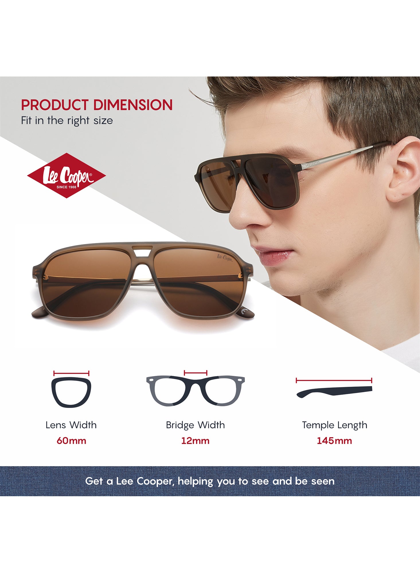 LC1001C02 - Light Brown Retro Vintage - Rectangle - Sunglasses