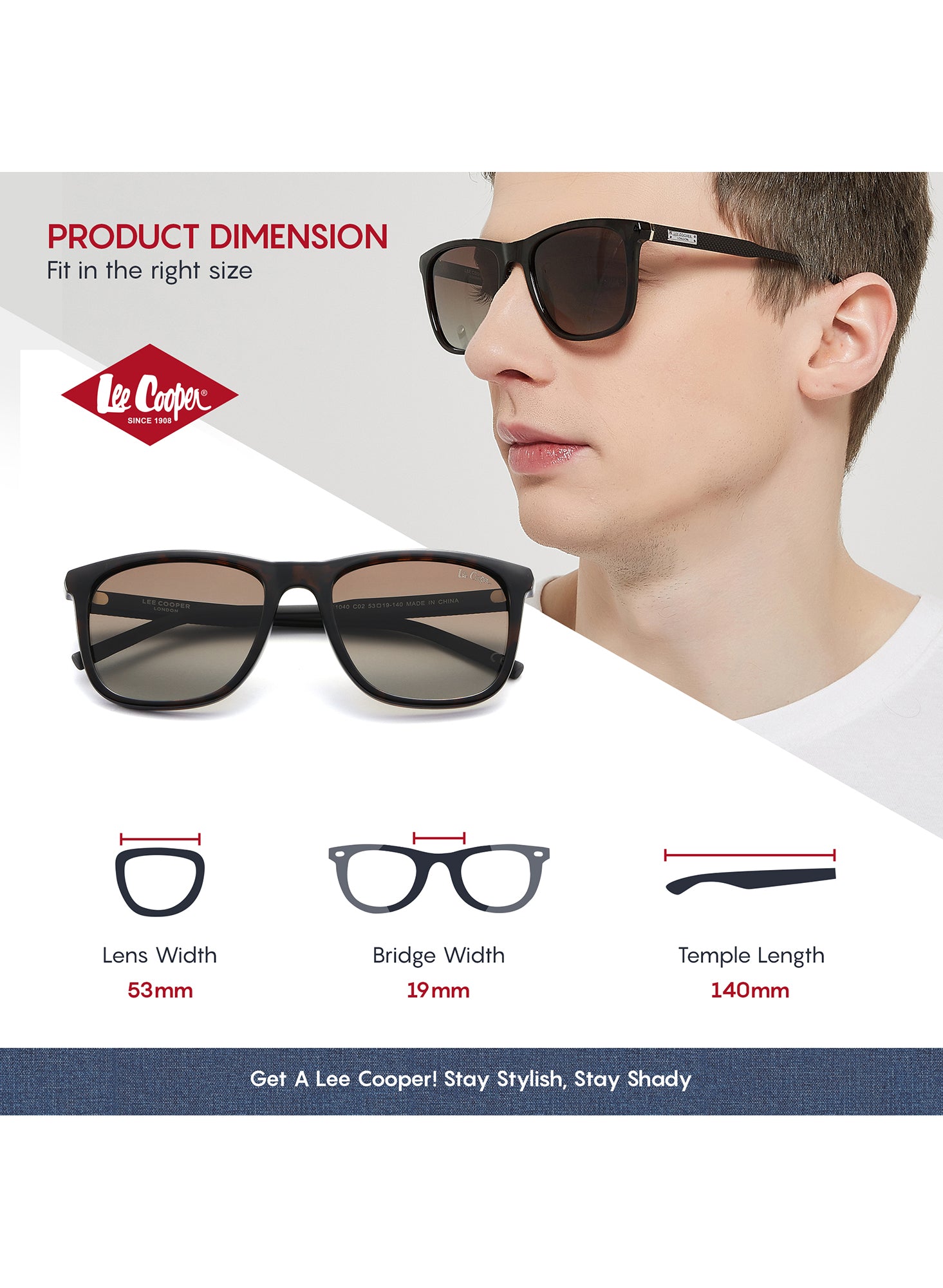 LC1040C02 - Gradient Brown Lens - Demi Frame - Sunglasses