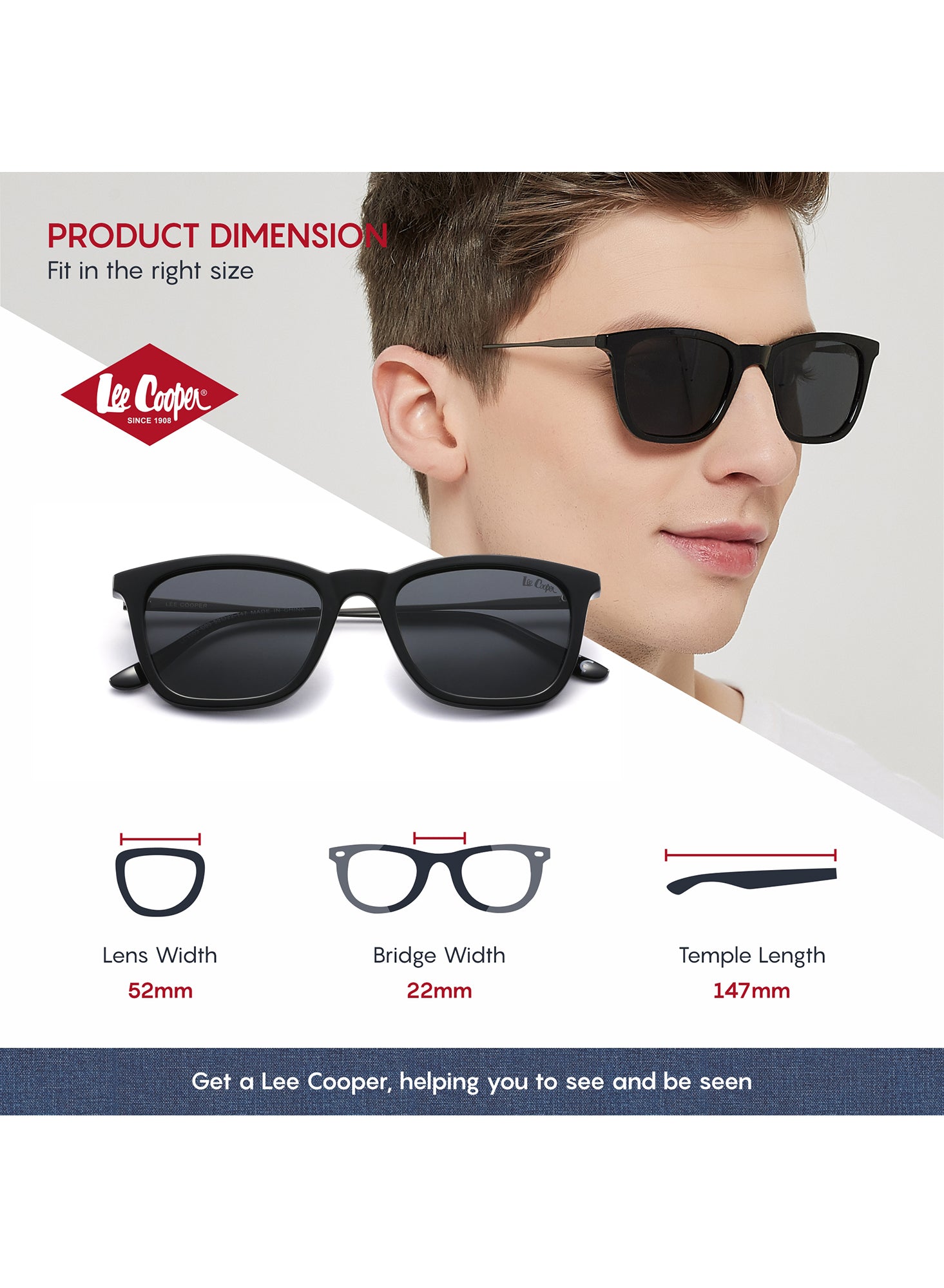 LC1003C03 - Grey Lens - Black Frame - Sunglasses