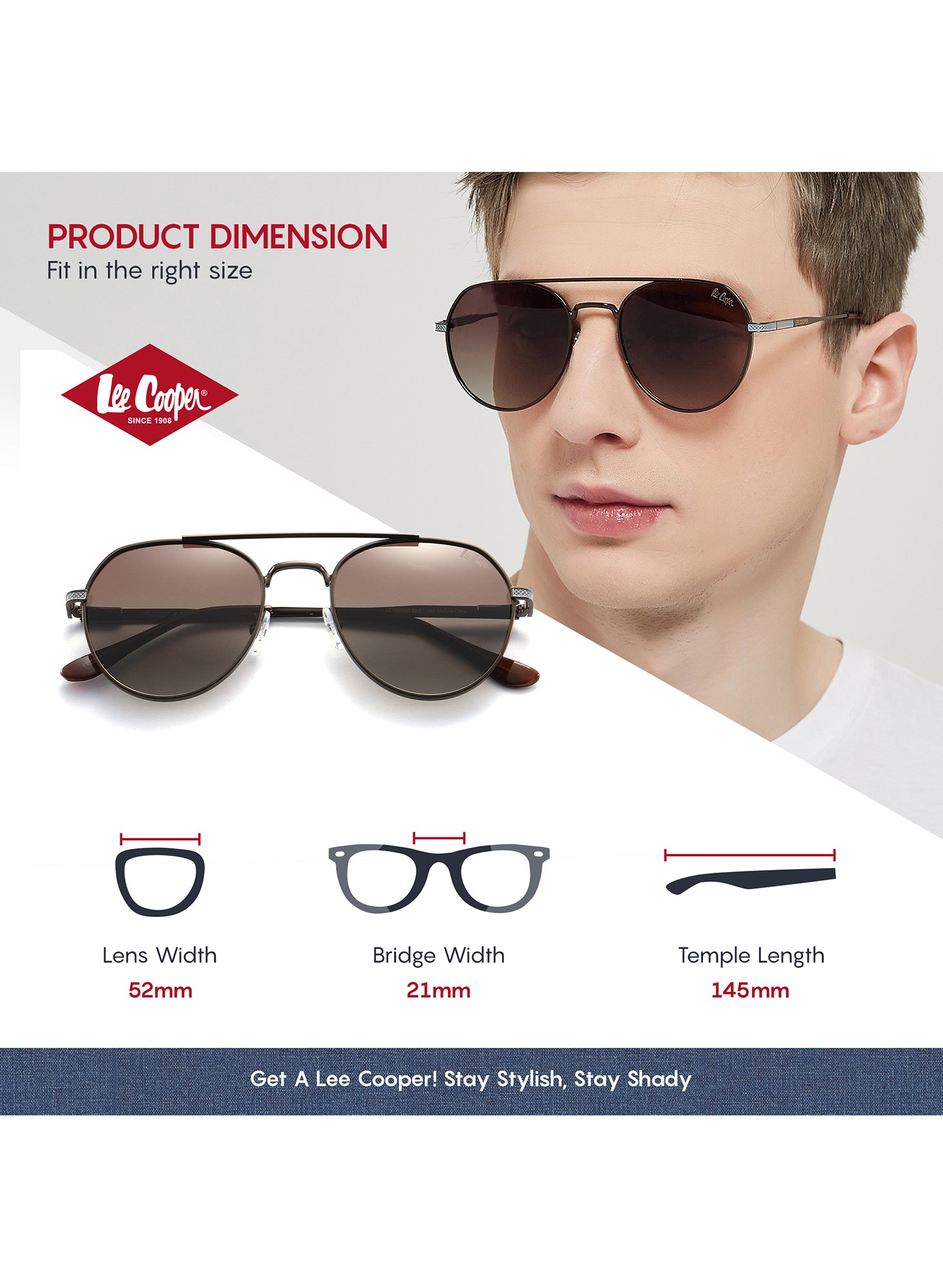 LC1037C03 - Classic Round-Shaped Sunglasses - Metal Frame - Polarized Lenses