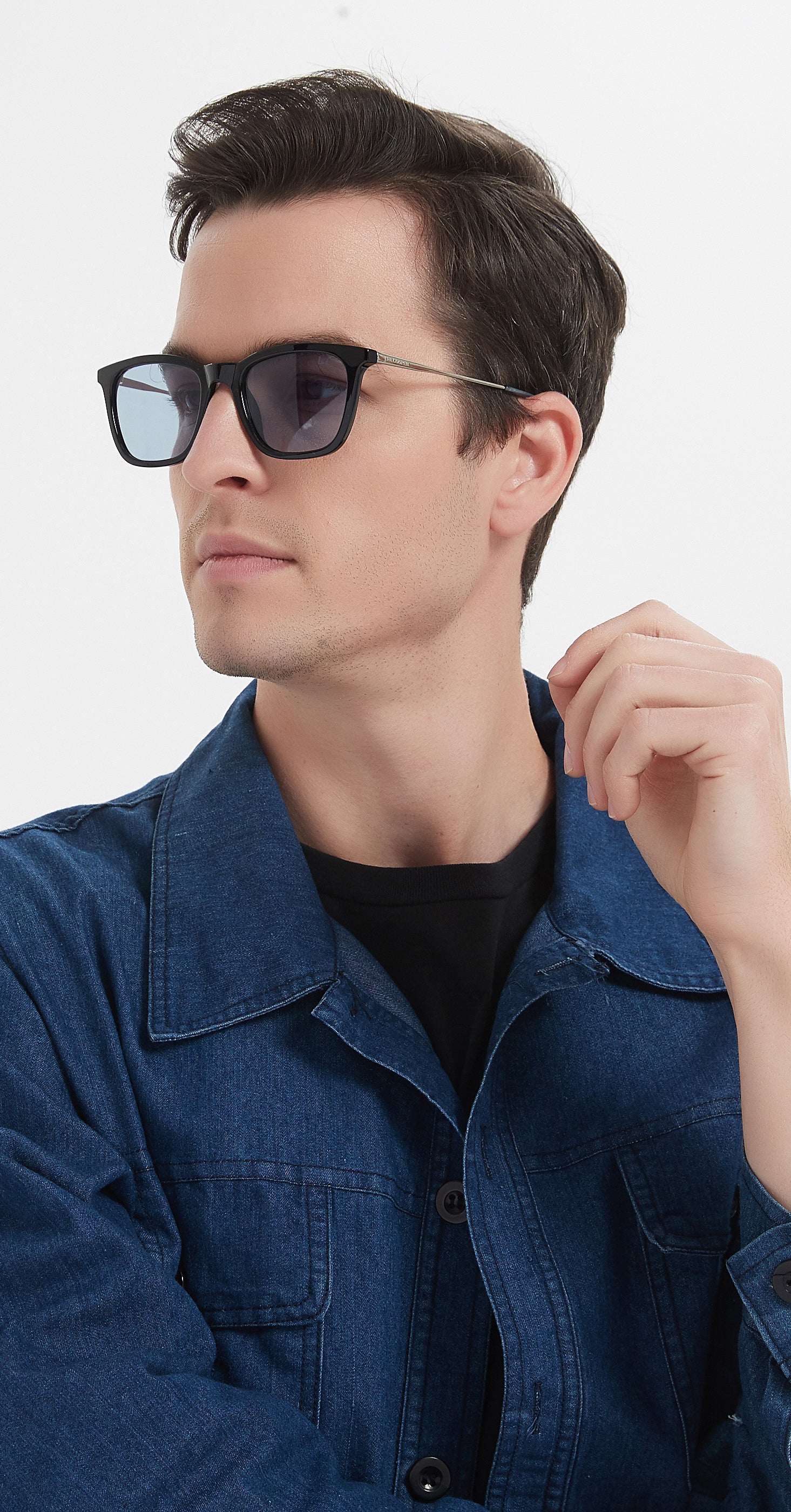 LC1003C02 - Blue Lens - Black Frame - Sunglasses